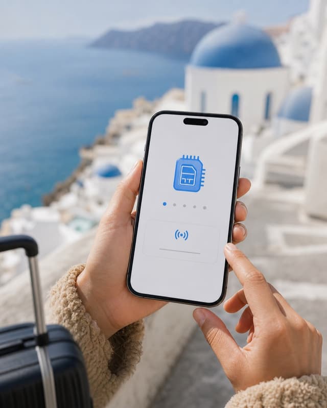 eSIM activation on a smartphone